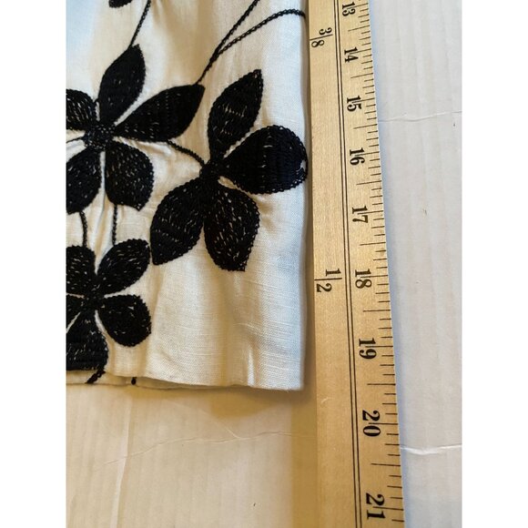 Silk Land Womens Floral Embroidered Linen Lined Jacket Size 3X OfficeCore Career - Picture 9 of 10
